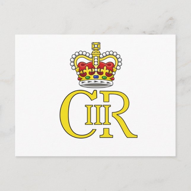 King Charles III cypher postcard Vykort (Framsida)