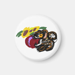 King charles spaniel solrosor magnet