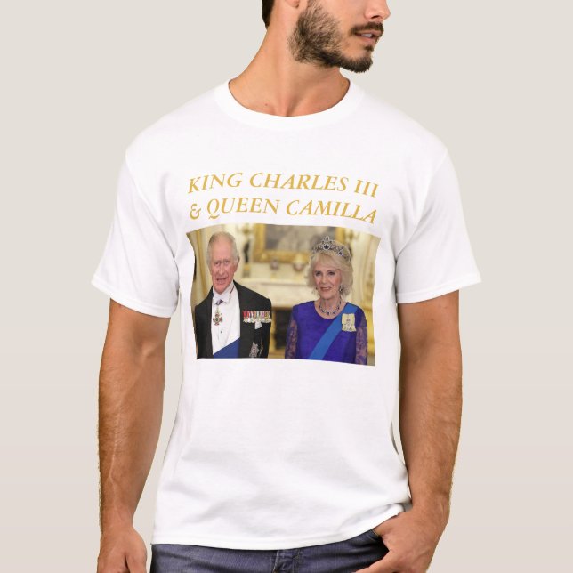 King Charles Third & Queen Camilla  T Shirt (Framsida)