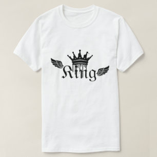 King Crown Wings – gotisk kunglig typsnittsdesign T Shirt