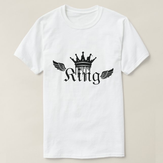 King Crown Wings – gotisk kunglig typsnittsdesign T Shirt (Design framsida)