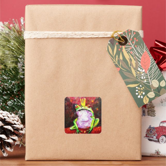 king dubious fyrkantigt klistermärke (Semester)