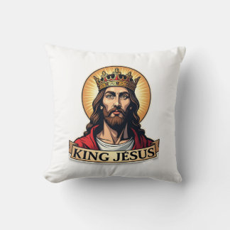 King Jesus Banner Vintage Gravering T-shirt 2 Kudde