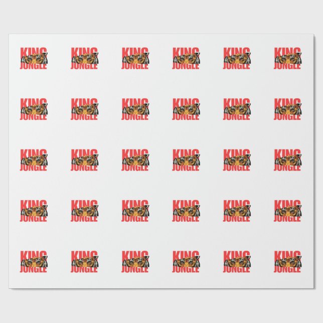 King Jungle – Vild Tiger Kraft Design Presentpapper (Platt)