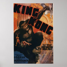 King Kong Vintage Stil 1930-Tals Sci-Fi Filmplansc Poster