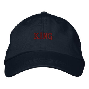 KING Navy Färg Snygg Broderad Hatt Visor Keps