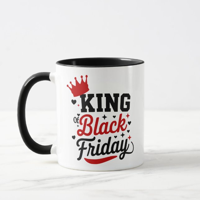 King of Black Friday Crown Typography Mugg (Vänster)