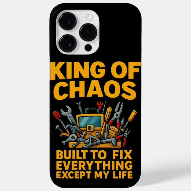 King of Chaos iPhone 14 Pro Max Case Funny Tool (Baksida)