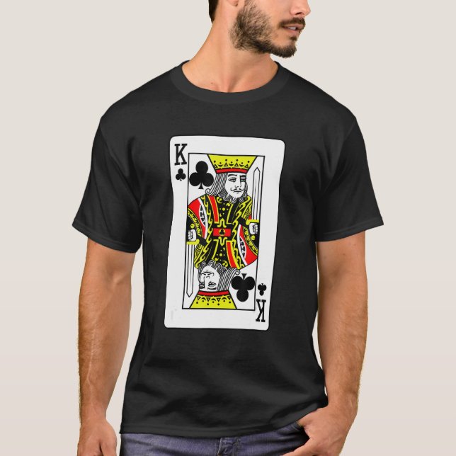 King Of Clubs Poker Card Games Playing Cards Black T Shirt (Framsida)
