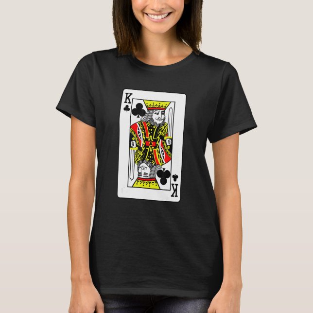 King Of Clubs Poker Card Games Playing Cards Black T Shirt (Framsida)
