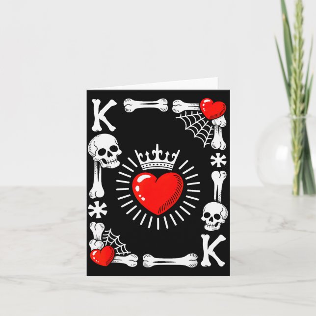 King Of Hearts Card Costume Funny Halloween King O Kort (Framsida)