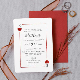 King of Hearts Las Vegas Bachelor Party Inbjudningar