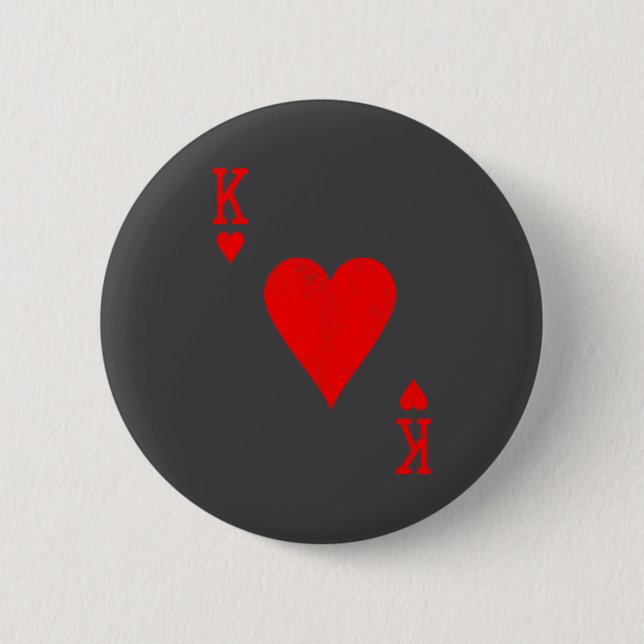 King Of Hearts Matching Couple Saint Valentine's D Knapp (Framsida)