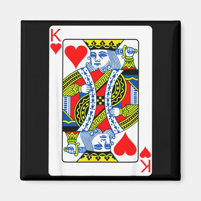 King Of Hearts Playing Card Valentine Costume  Magnet (Framsidan)