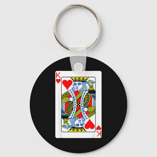 King Of Hearts Playing Card Valentine Costume  Nyckelring (Framsida)