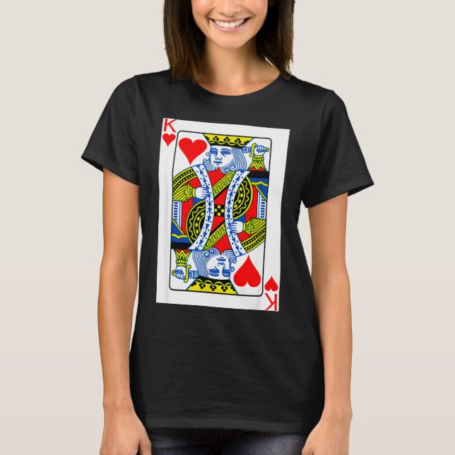 King Of Hearts Playing Card Valentine Costume  T Shirt (Framsida)