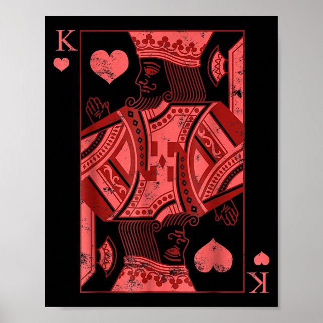 King Of Hearts Valentines Day Cool V-day Couple Ma Poster (Framsidan)