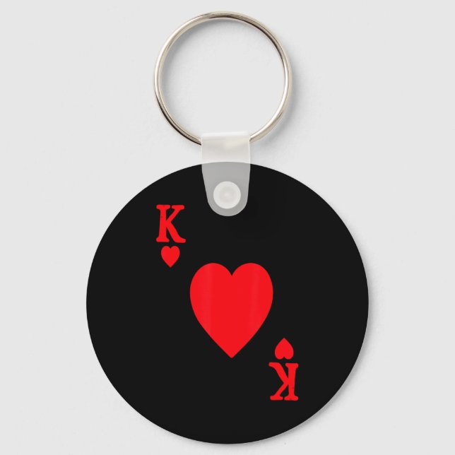 King Of Hearts Valentine's Day Lover Royal Flush F Nyckelring (Framsida)