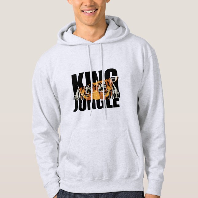 King of Jungle Tiger Herrtröja Hoodie (Framsida)