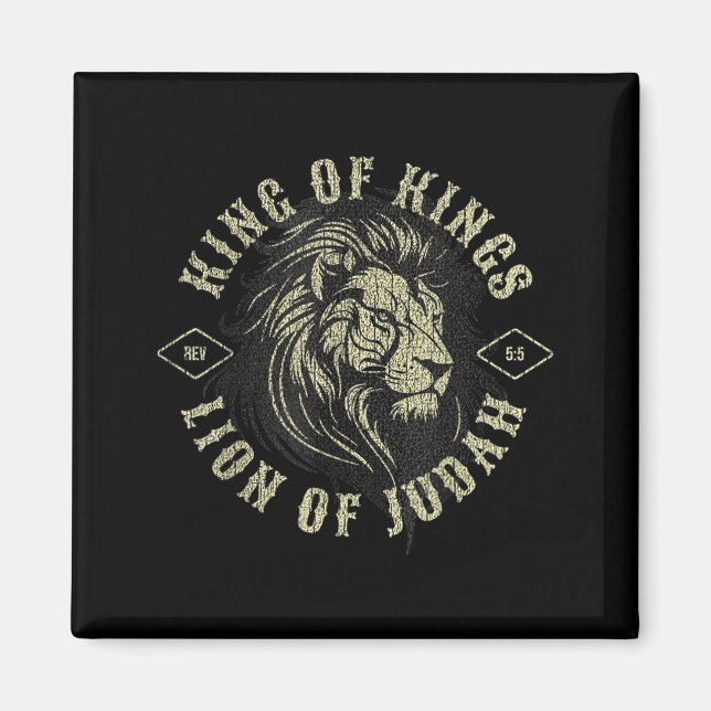 King Of Kings Lion Of Judah Christian Faith Religi Magnet (Framsidan)