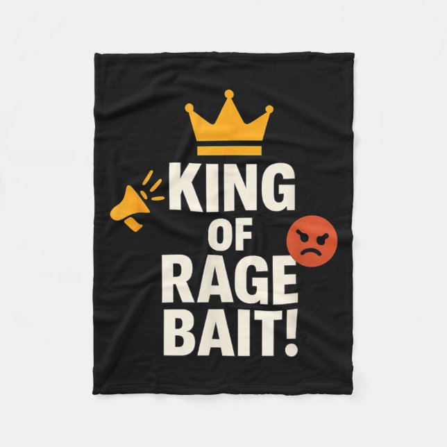 King Of Rage Bait Funny Internet Meme Gamer Quote  Fleecefilt (Framsidan)