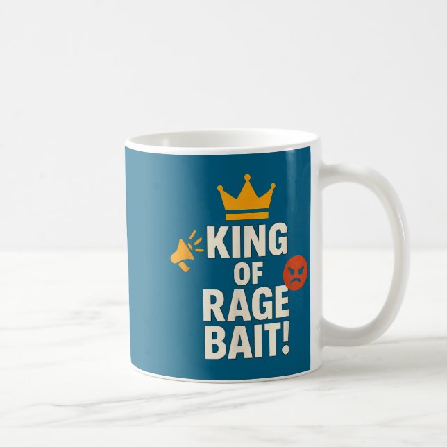 King Of Rage Bait Funny Internet Meme Gamer Quote  Kaffemugg (Höger)