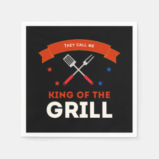 King of the Grill lustiger Spruch mehrfarbig Pappersservett