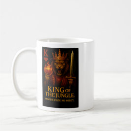 King of the Jungle Art – Powerful Lion and Fire Kaffemugg