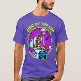 KING OF THE LOO – Funny Skeleton on Toilet Graphic T Shirt