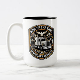King of the Road Legendary Trucker Retro Badge Två-Tonad Mugg