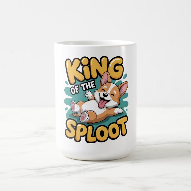King of the Sploot Funny Dog Lying Pose Gift Kaffemugg (Center)