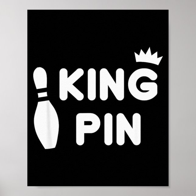 King Pin Bowling Roliga Söta Par Bowlare Liga  Poster (Framsidan)