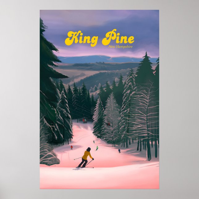 King Pine Ski Resort Reseskylt Poster (Framsidan)