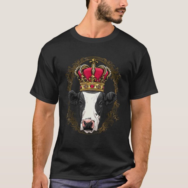 King Queen Cow Cattle Heifer Princess Cow  Farmer T Shirt (Framsida)