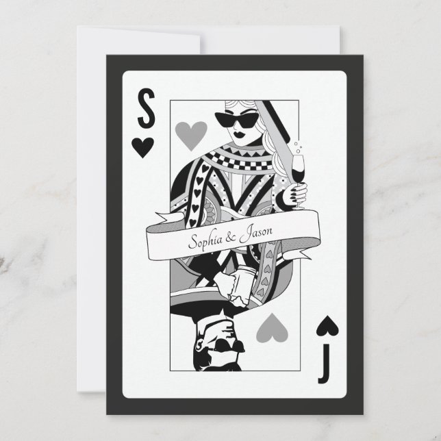King Queen Playing Card Invitation Inbjudningar (Framsida)