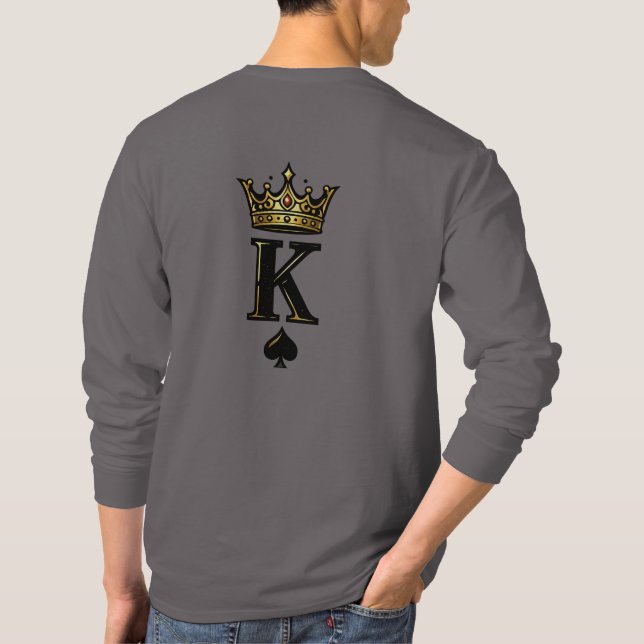 King Spade K – Minimal Couple Matching Design T Shirt (Baksida)