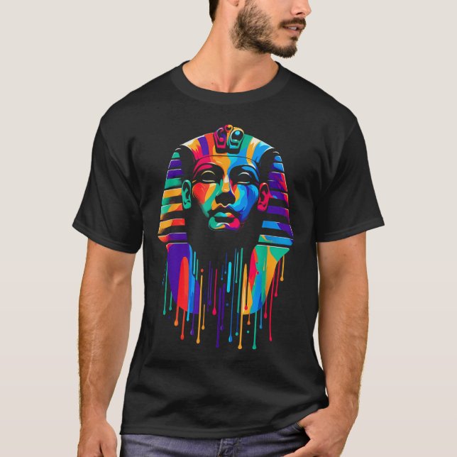 King Tut. Tutankhamun Minimalist Vibrant Style Chr T Shirt (Framsida)