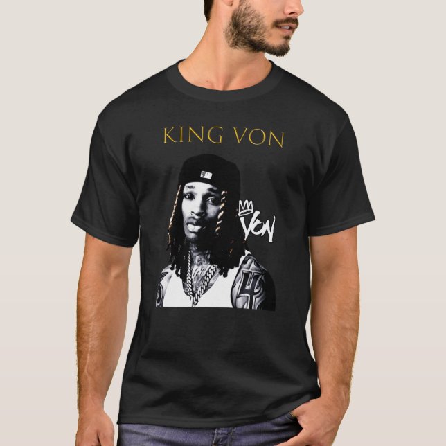 King Von BW gift friends T Shirt (Framsida)
