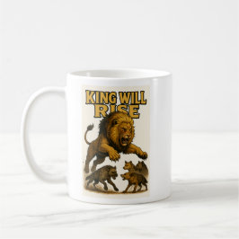 King Will Rise | Motivational Lion Art Kaffemugg