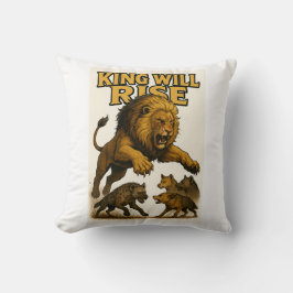 King Will Rise | Motivational Lion Art Kudde