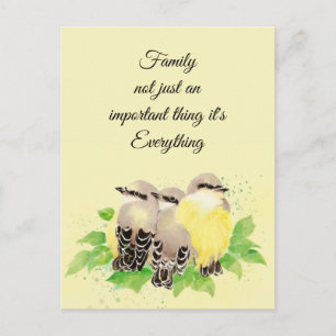 Kingbird Bird Inspirational Family Quote Art Vykort