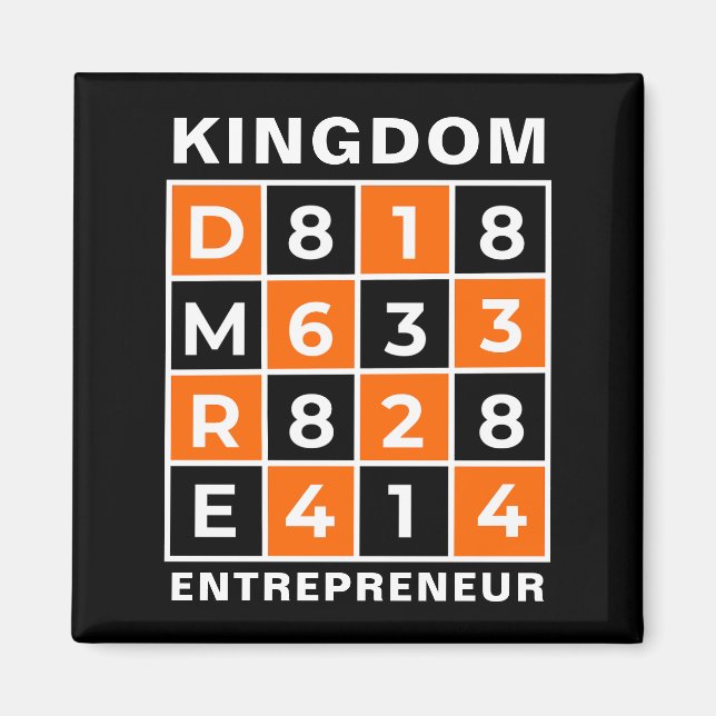 KINGDOM ENTREPRENEUR Christian Bible Verse Magnet (Framsidan)