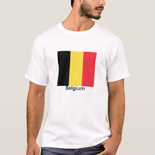 Kingdom of Belgium flagga Tee Shirt (Framsida)