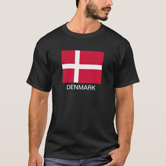 Kingdom of Denmark flagga Tee Shirt (Framsida)