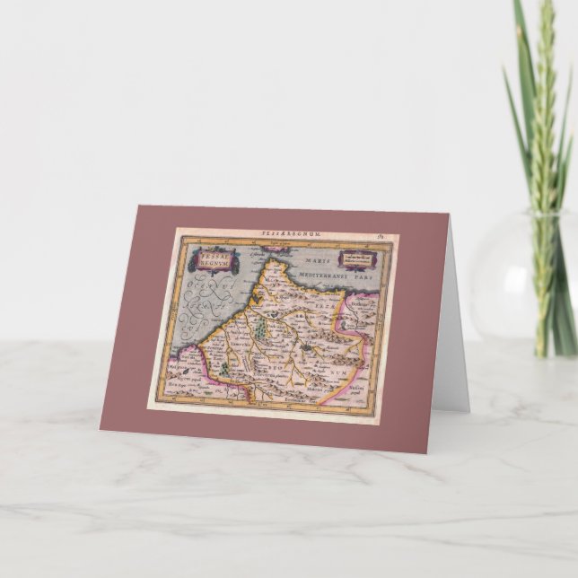 Kingdom of Fes, Antique Map - Greeting Card Kort (Framsida)