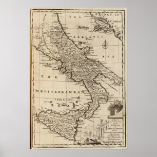 Kingdomer av Neapel och Sicilien, Italien Poster