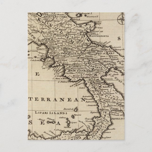 Kingdomer av Neapel och Sicilien, Italien Vykort (Framsida)