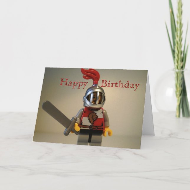 Kingdoms Lejona Knight Minifig Grattis på födelsed Kort (Framsida)