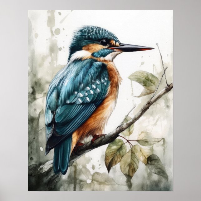 Kingfisher Bird Art Print Poster (Framsidan)