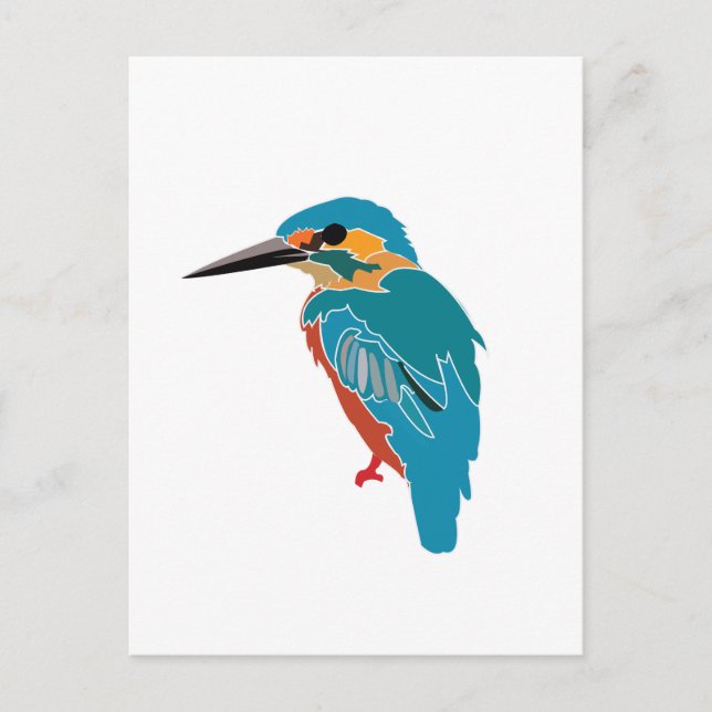 Kingfisher Bird Art Vykort (Framsida)